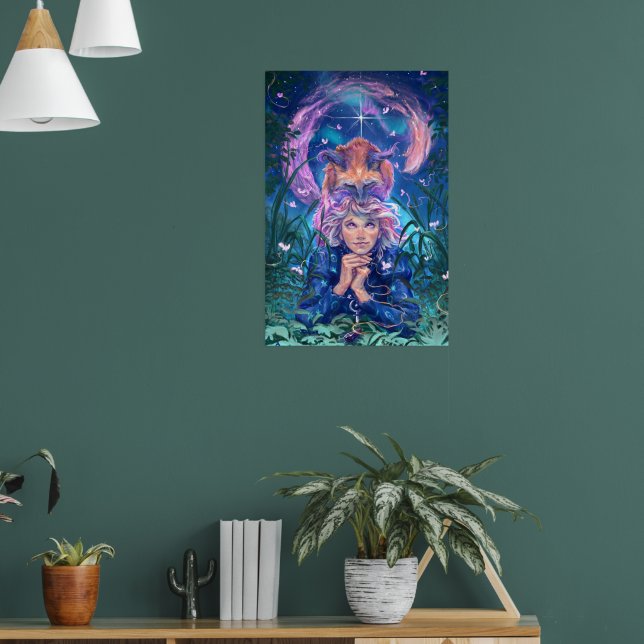 Make a wish with Magicfox - fantasy art Poster (Living Room 1)