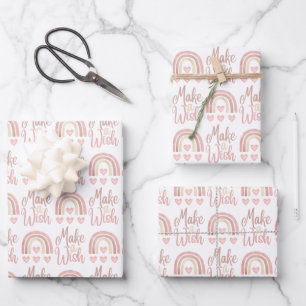 Make A Wish Wrapping Paper Flat Sheet Set of 3