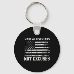 Make Adjustments Not Excuses Usa Flag Gym Keychain