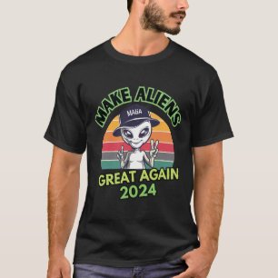 Make Aliens Great Again Funny Mega Trump Ufo 2024 T-Shirt