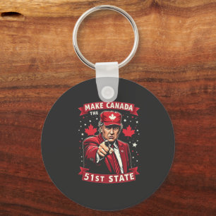 Make America 51st State Canadian American Keychain