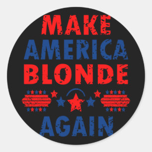 Make America Blonde Again Trump 2025 Funny Sarcast Classic Round Sticker