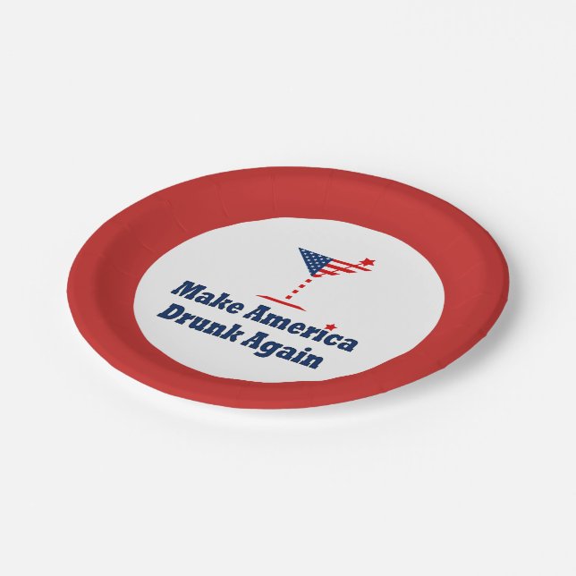 MAKE AMERICA DRUNK AGAIN PAPER PLATE (Angled)