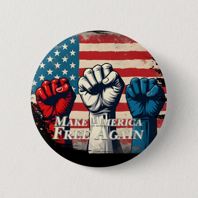 Make America Free Again Artwork 2 Inch Round Button (Front)