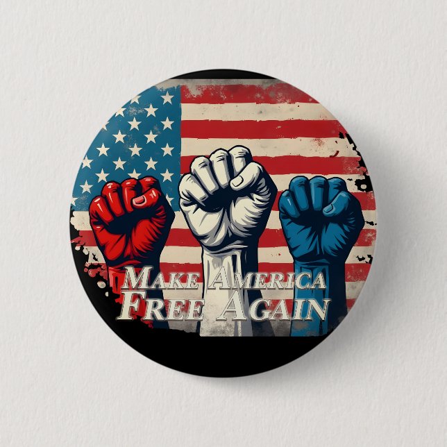 Make America Free Again Artwork 2 Inch Round Button (Front)