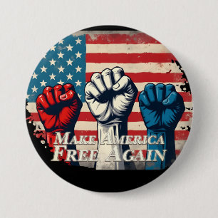 Make America Free Again Artwork 3 Inch Round Button