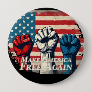 Make America Free Again Artwork 4 Inch Round Button