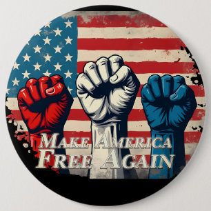 Make America Free Again Artwork 6 Inch Round Button