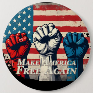 Make America Free Again Artwork 6 Inch Round Button
