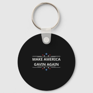 Make America Gavin Again Funny Patriotic Usa Flag Keychain