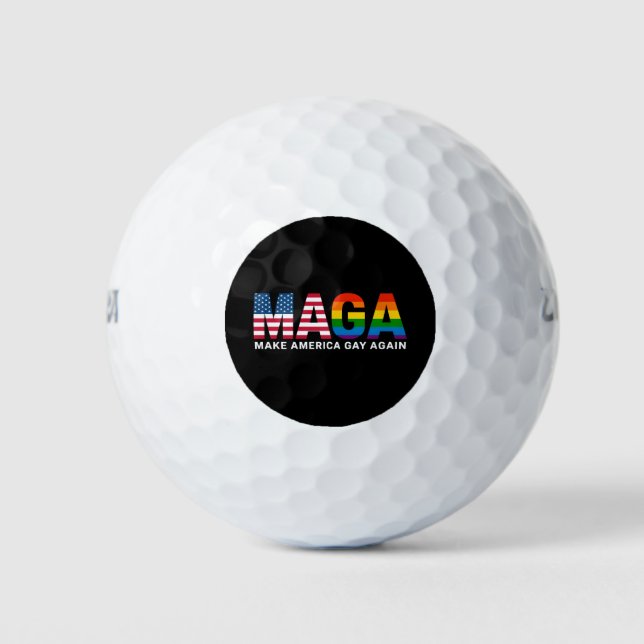Make America Gay Again Gay Pride 2025 LGBTQ+  Golf Balls (Front)