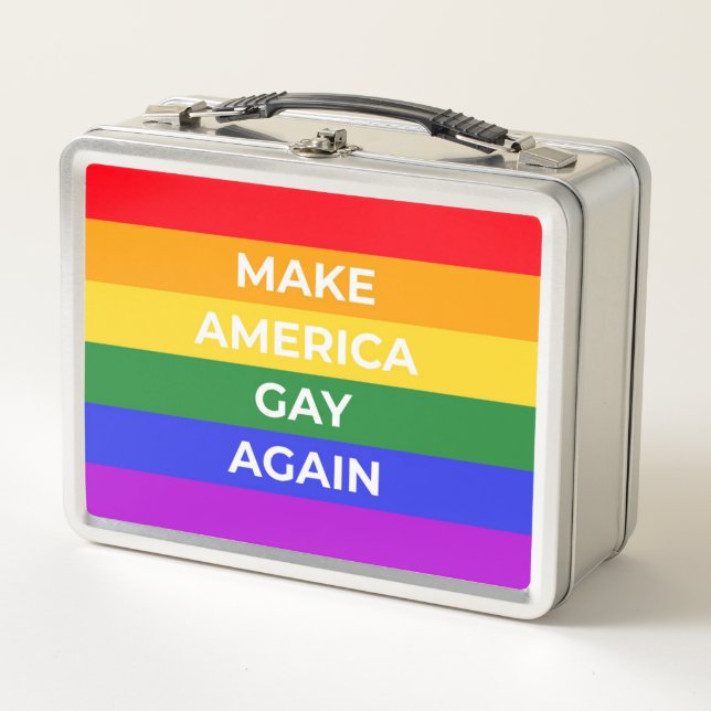 Make America Gay Again Metal Lunch Box (Front)