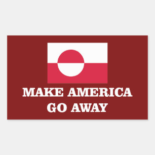 make america go away greenland flag political prot sticker
