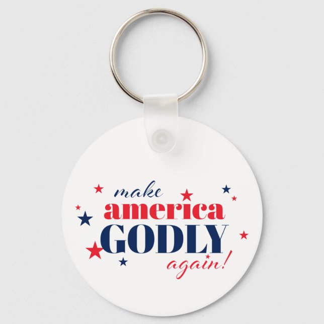 Make America Godly Again Patriotic Keychain (Front)