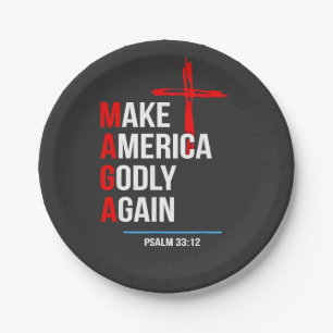 Make America Godly Again Trump Inaguration Maga Paper Plate