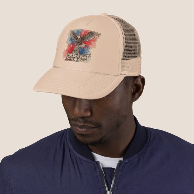 Make America Great Again Bold Eagle Art Cap (In Situ)