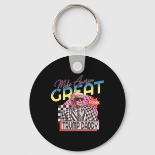 Make America Great Trump Again Daddy's Home Pink 2 Keychain