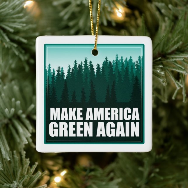 Make America Green Again Ceramic Ornament (Tree)