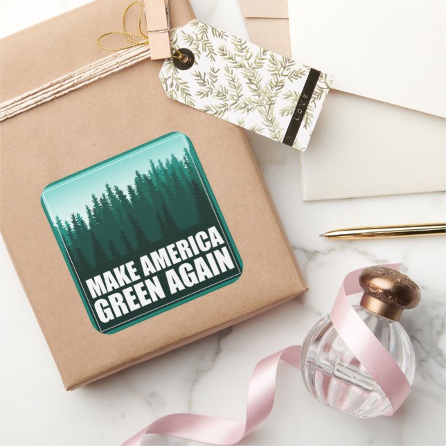 Make America Green Again Square Sticker (Gifting)