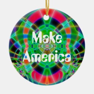 "Make America Groovy Again" Ceramic Ornament