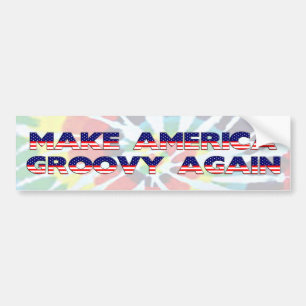 Make America Groovy Again Tie-Dye Bumper Sticker