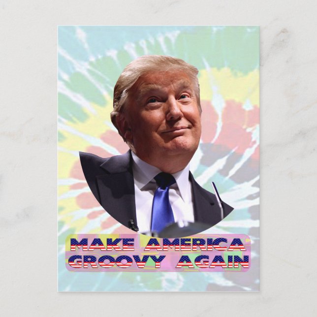 Make America Groovy Again Tie-Dye Postcard (Front)
