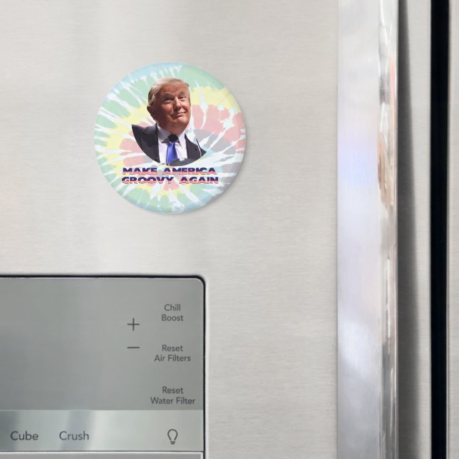 Make America Groovy Again Tie-Dye Round Magnet (In Situ (Fridge))