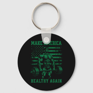 Make America Healthy Again Kennedy Trump Weightlif Keychain
