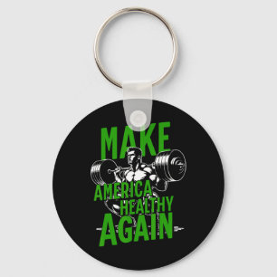 Make America Healthy Again Weightlifting Gym Fitne Keychain