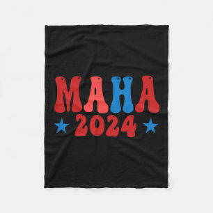 Make America Healthy Maha Pro-trump 2024 Conservat Fleece Blanket
