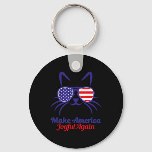 Make America Joyful Again Cat Ladies For Kamala Keychain