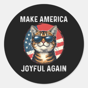 Make America Joyful Again Cat Lady 2024  Classic Round Sticker