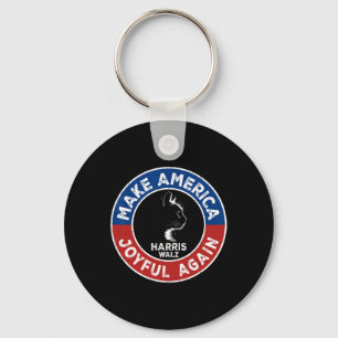 Make America Joyful Again Harris Wall 2024 Cat Lad Keychain