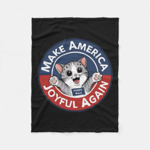 Make America Joyful Again Harris Wallz 2024 Fleece Blanket