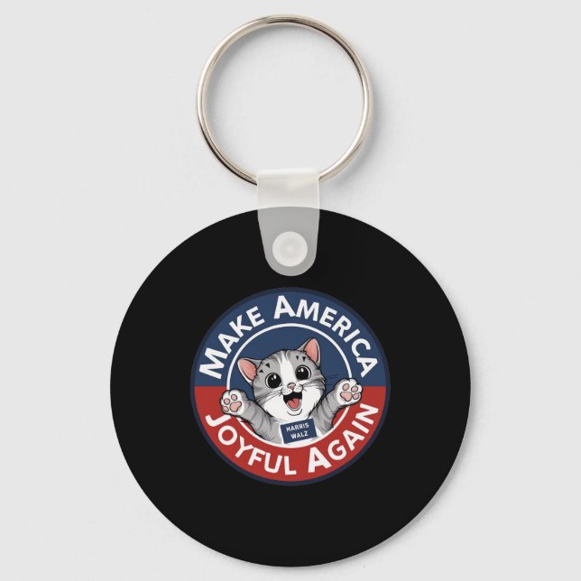 Make America Joyful Again Harris Wallz 2024  Keychain (Front)