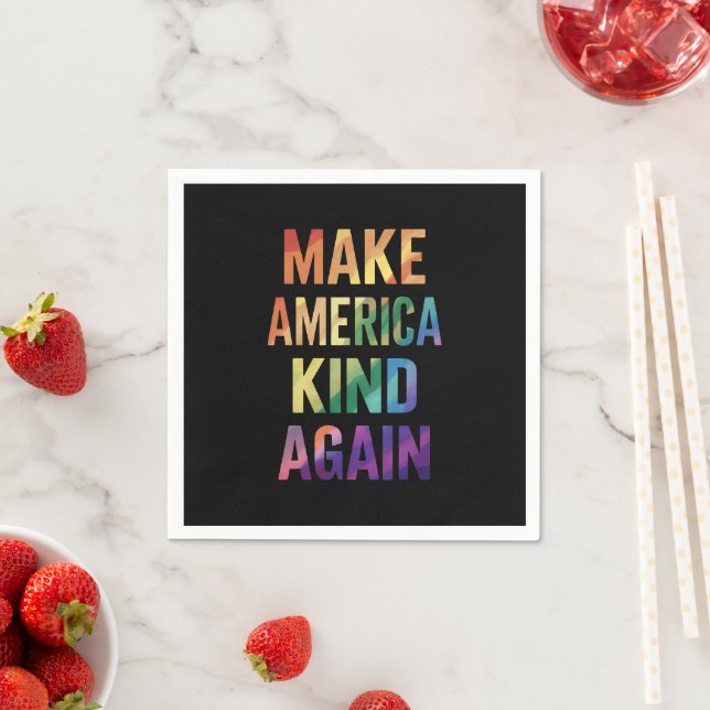 Make America Kind Again Rainbow LGBTQ Gay  Napkin (Insitu)