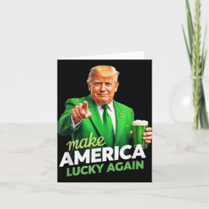 Make America Lucky Again Funny Trump Beer Mug St P Card