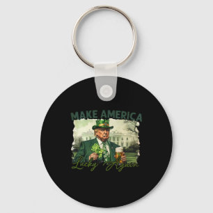 Make America Lucky Again Trump St Patrick Day Sham Keychain