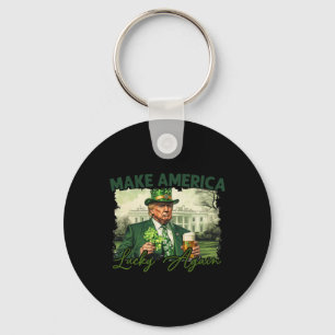 Make America Lucky Again Trump St Patrick Day Sham Keychain