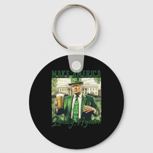 Make America Lucky Again Trump St Patricks Day Sha Keychain