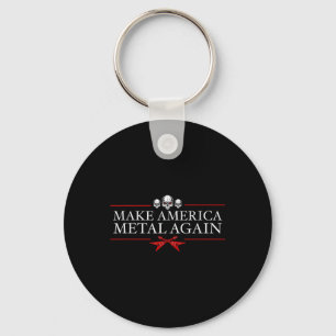 Make America Metal Again Trump Rock Heavy Music Keychain