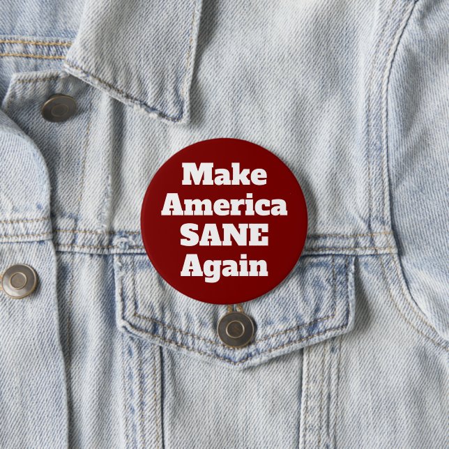 Make America Sane Again 2024 Elections 3 Inch Round Button (In Situ)