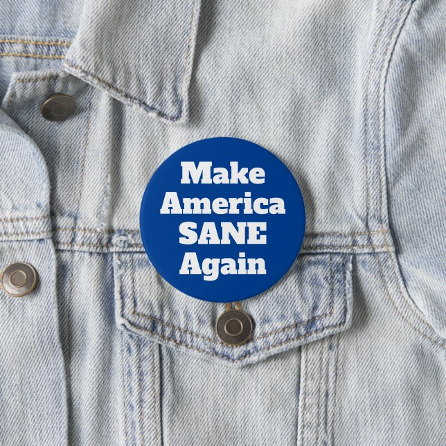 Make America Sane Again Political Expression Quote 3 Inch Round Button (In Situ)