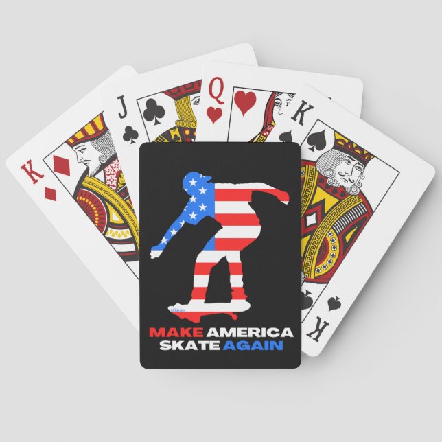 MAKE AMERICA SKATE AGAIN 50-50grind edition        Playing Cards (Back)