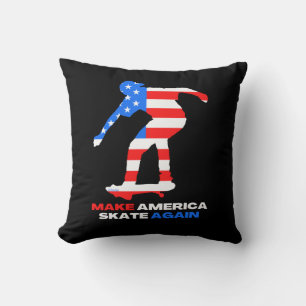 MAKE AMERICA SKATE AGAIN 50-50grind edition Throw Pillow
