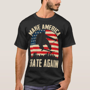 Make America Skate Again American Flag Ollie Skate T-Shirt