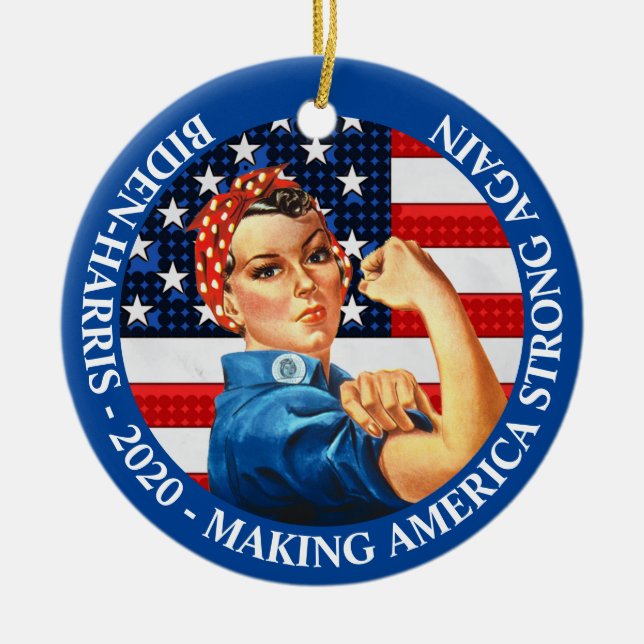 Make America Strong Again Biden Harris 2020 Ceramic Ornament (Front)