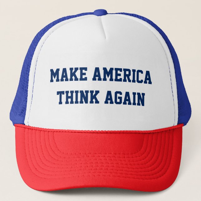 Make America Think Again - Custom Baseball Cap (Front)