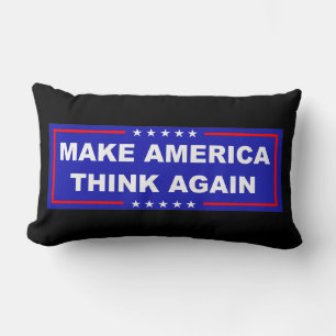 Make America Think Again Lumbar Pillow