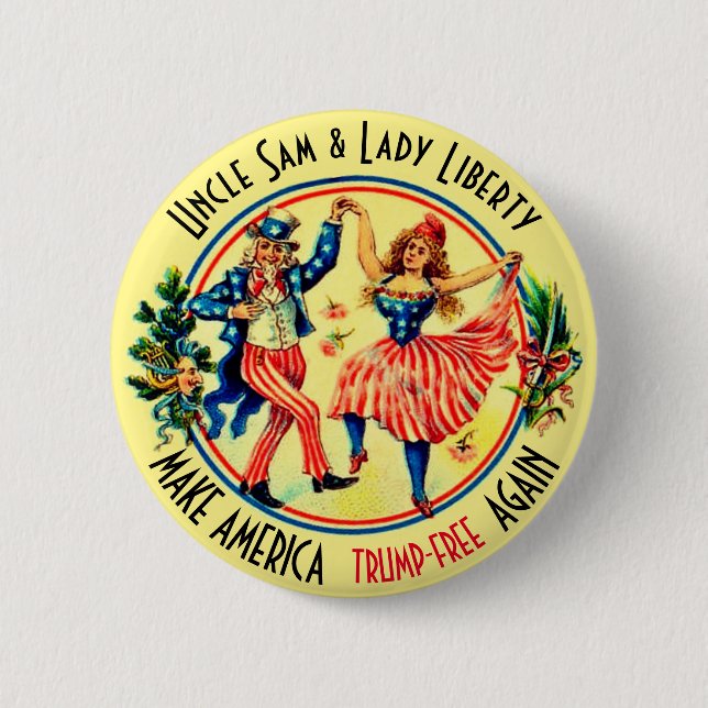 MAKE AMERICA trump-free AGAIN 2 Inch Round Button (Front)